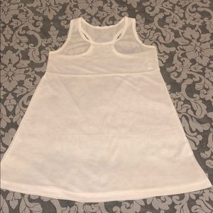 White Athletic Mesh Tank Dress Swim Cover Up